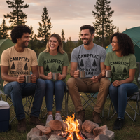 Load image into Gallery viewer, Heavyweight Cotton Campfire Drinking Team T-Shirt – Classic Fit Casual Wear