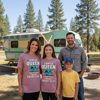 Load image into Gallery viewer, Camper Queen T-Shirt – 100% Airlume Cotton with Slim Fit Design